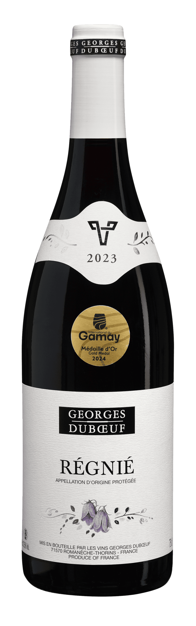 Régnié 2023 Selection Georges Duboeuf Médaille d'Or Concours International du Gamay